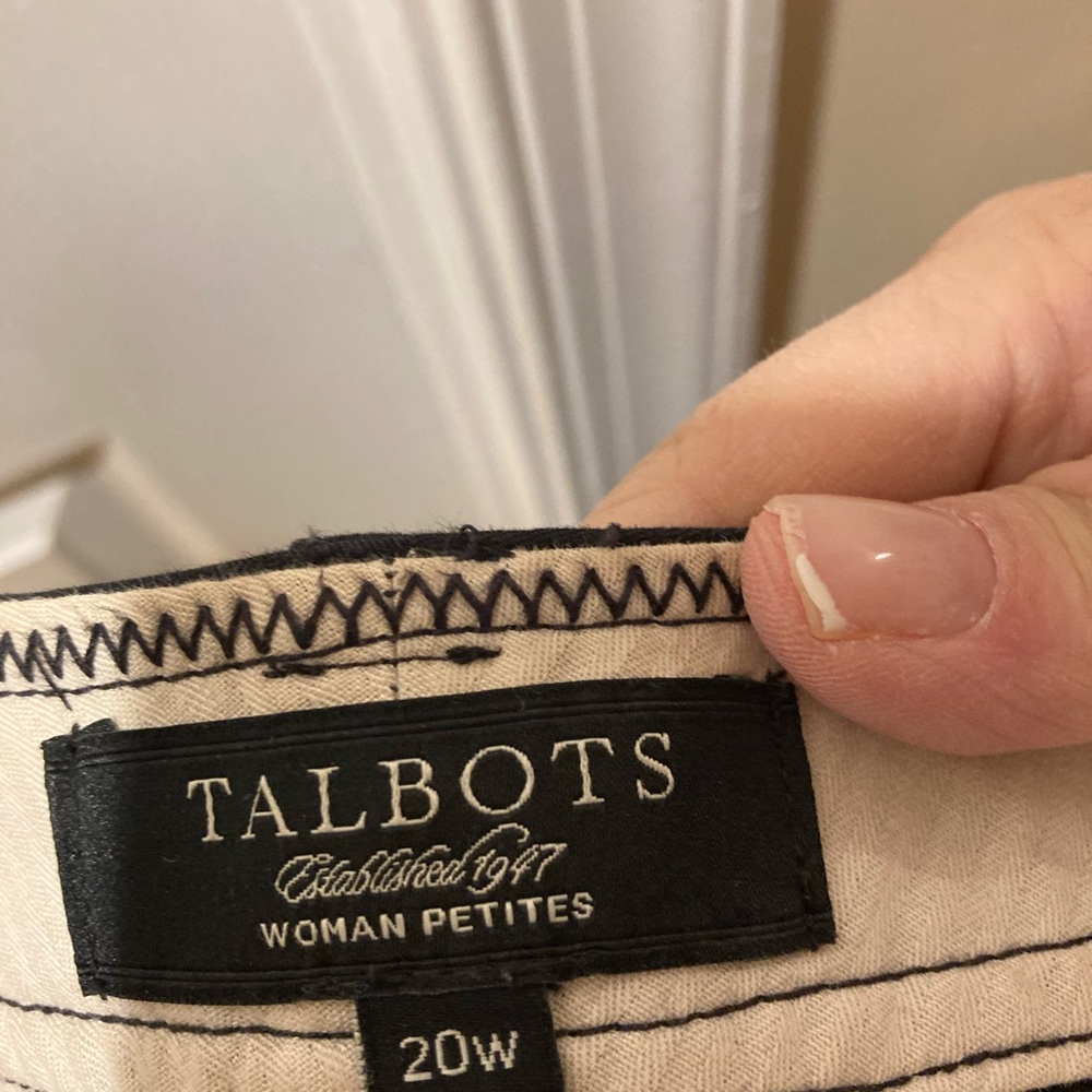 Talbots Black Woman Petites cotton structured Pants